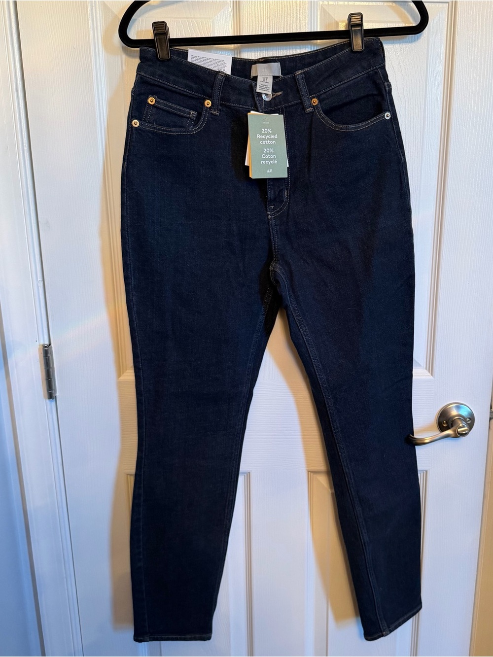 H&M High-Rise Women's Dark Blue Jeans - Classic Stretch Fit